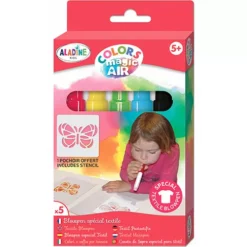 Aladine Textiel Blaasstiften Met Sjabloon - 5st