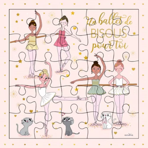 Cartes D'art Puzzelansichtkaart Ballerina 3 Cartes D'art Puzzelansichtkaart Ballerina