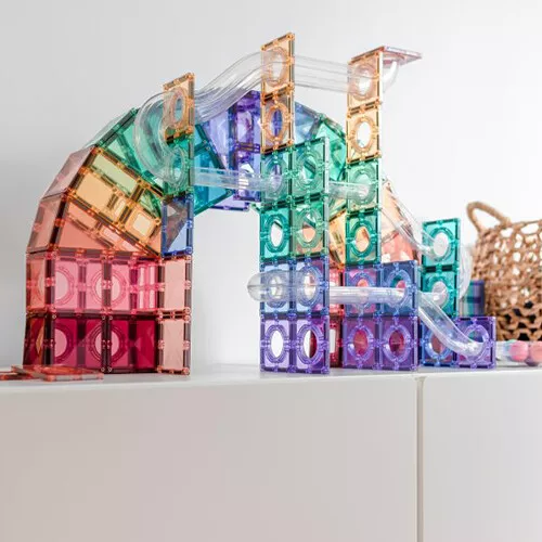 Connetix Magnetische Tegels Knikkerbaan - Pastel - 106st 6 Connetix Magnetische Tegels Knikkerbaan - Pastel - 106st - Afbeelding 4