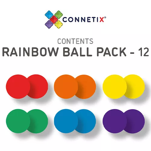 Connetix Knikkerbaanballen Rainbow - 12st 4 Connetix Knikkerbaanballen Rainbow - 12st - Afbeelding 2