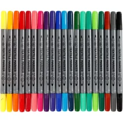 Creativ Company Dubbelzijdige Textielstiften - 20st