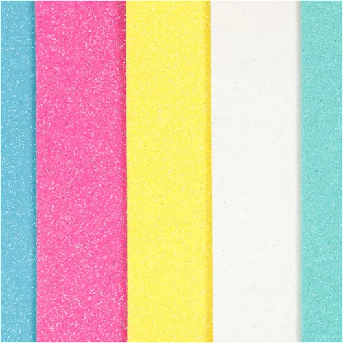 Creativ Company Eva Foam A5 Vellen - Pastel Glitter - 5st 4 Creativ Company Eva Foam A5 Vellen - Pastel Glitter - 5st - Afbeelding 2