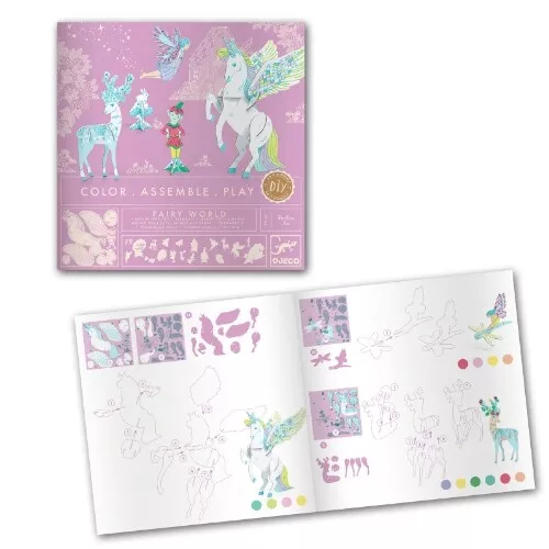 Djeco 3D Kleurplaat Speelfiguren - Feeënwereld 4 Djeco 3D Kleurplaat Speelfiguren - Feeënwereld - Afbeelding 2