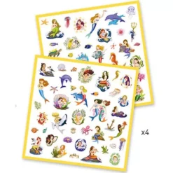 Djeco Stickers Zeemeerminnen - 160 St -Kinderspeelgoed djeco 160 stickers zeemeerminnen ilovespeelgoed1