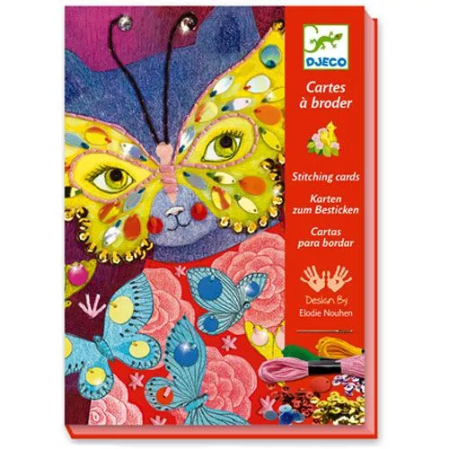 Djeco Borduurkaarten Sierlijk Carnaval 3 Djeco Borduurkaarten Sierlijk Carnaval