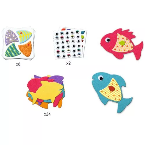 Djeco Knutselset Creëren Met Stickers - Vissen 4 Djeco Knutselset Creëren Met Stickers - Vissen - Afbeelding 2