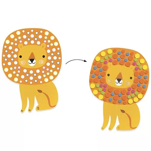 Djeco Knutselsetje Mozaïek - Zachte Jungle 5 Djeco Knutselsetje Mozaïek - Zachte Jungle - Afbeelding 3