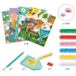 Djeco Schilderijen Mini-diamanten Dierenvrienden -Kinderspeelgoed djeco schilderijen mini diamanten3