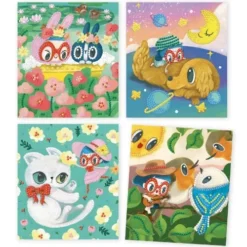 Djeco Schilderijen Mini-diamanten Dierenvrienden -Kinderspeelgoed djeco schilderijen mini diamanten4