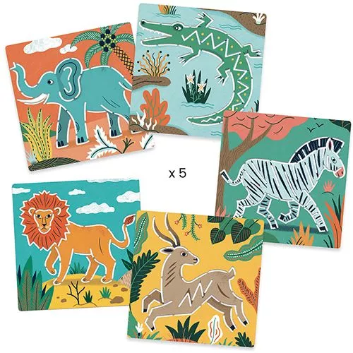 Djeco Tekensjablonen Wilde Dieren 4 Djeco Tekensjablonen Wilde Dieren - Afbeelding 2