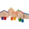 Grapat Houten Huisjes En Nins® Poppetjes (12st) -Kinderspeelgoed grapat houten huisjes en nins poppetjes 12st