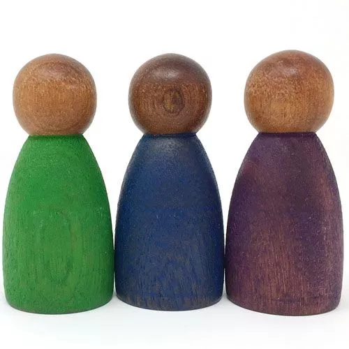 Grapat Houten Nins® Poppetjes Koele Kleuren - Donker (3st) 3 Grapat Houten Nins® Poppetjes Koele Kleuren - Donker (3st)