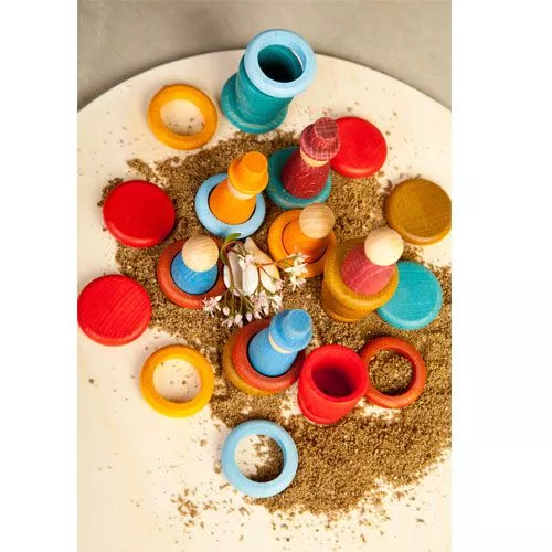 Grapat Houten Nins® Poppetjes Met Ringen En Schijfjes - Zomer 4 Grapat Houten Nins® Poppetjes Met Ringen En Schijfjes - Zomer - Afbeelding 2