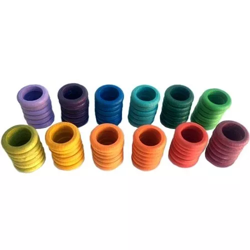 Grapat Ringen Regenboog 4,5 Cm - 12 Kleuren (72st) 3 Grapat Ringen Regenboog 4,5 Cm - 12 Kleuren (72st)