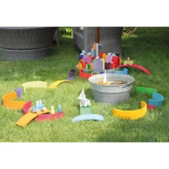 Grimm's Vloot Strand Zeilboten - 4st -Kinderspeelgoed grimm s 4 houten landjachten 09316 ilovespeelgoed 2