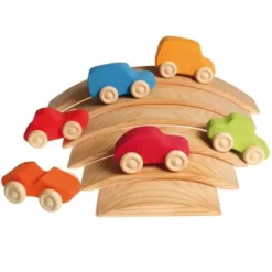 Grimm's Wagenpark Kleur - 6st -Kinderspeelgoed grimm s 6 houten auto s kleur 09310 1