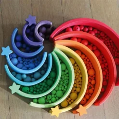Grimm's Kralen Regenboog - 180st -Kinderspeelgoed grimm s kralen regenboog 180st 2