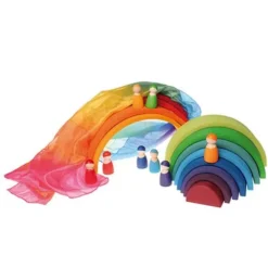 Grimm's Zijden Speeldoek Regenboog - Large -Kinderspeelgoed grimm s zijden regenboog speeldoek 2