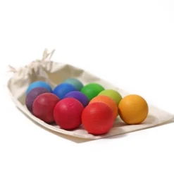 Grimm's Houten Ballen Regenboog - 12st