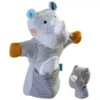 Haba Handpop Neushoorn Met Baby -Kinderspeelgoed haba handpop neushoorn met baby