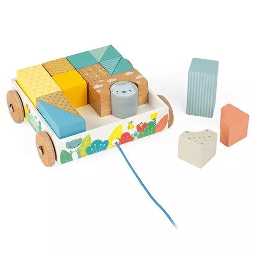 Janod Blokkenkar Trekfiguur Berenbos 4 Janod Blokkenkar Trekfiguur Berenbos - Afbeelding 2