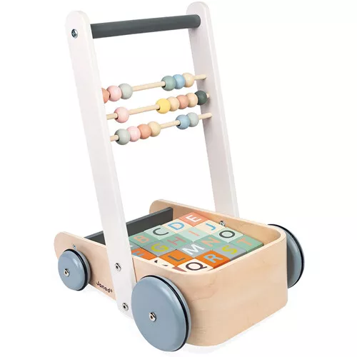 Janod Loopwagen Met Blokken - Sweet Cocoon - 20st 3 Janod Loopwagen Met Blokken - Sweet Cocoon - 20st