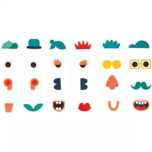 Janod Magneten Mix&match Potretten - 24st 5 Janod Magneten Mix&match Potretten - 24st - Afbeelding 3