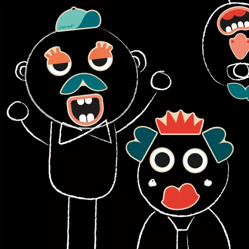 Janod Magneten Mix&match Potretten - 24st 6 Janod Magneten Mix&match Potretten - 24st - Afbeelding 4