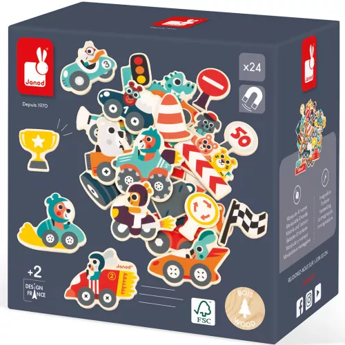 Janod Magneten Voertuigen - 24st 5 Janod Magneten Voertuigen - 24st - Afbeelding 3