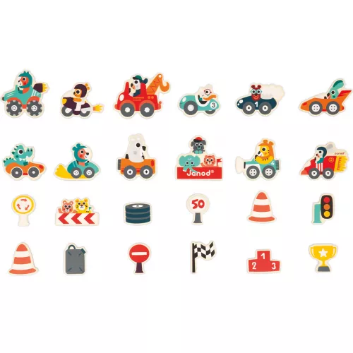 Janod Magneten Voertuigen - 24st 6 Janod Magneten Voertuigen - 24st - Afbeelding 4