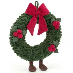 Jellycat Amuseables Knuffelkrans Kerst - 27 Cm