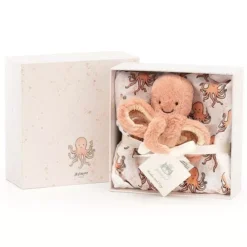 Jellycat Hydrofieldoek Met Knuffel - Odell Octopus -Kinderspeelgoed jellycat hydrofieldoekjes met knuffel octopus 1