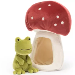 Jellycat Knuffelkikker En Paddenstoel - Forest Fauna Frog - 21 Cm