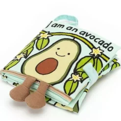 Jellycat Stoffen Knisperboek Avocado -Kinderspeelgoed jellycat stoffen knisperboek avocado2