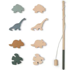 Liewood Magnetisch Visspel Sebastian - Dino - Hunter Green Multi Mix -Kinderspeelgoed liewood magnetisch visspel sebastian rose multi mix 5 1