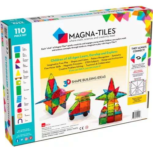 Magna-tiles Magnetische Tegels Metropolis - 110st 8 Magna-tiles Magnetische Tegels Metropolis - 110st - Afbeelding 6