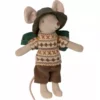 Maileg Knuffelmuis Grote Broer - Backpacker - 13 Cm -Kinderspeelgoed maileg knuffelmuis grote broer backpacker 13 cm