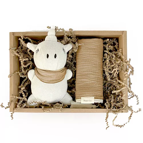 Mrs Ertha Hydrofieldoek En Knuffelrammelaar Eenhoorn - Peanut