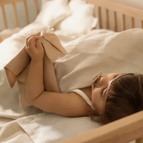 Nobodinoz Knuffeldoek Lin Français - Butterfly - Sand - Afbeelding 5