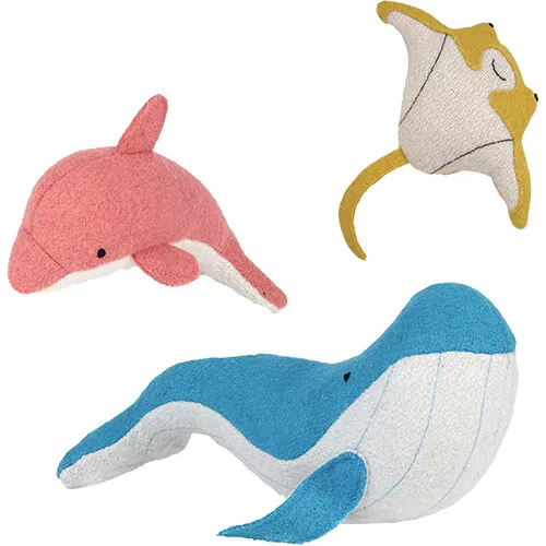 Olli Ella Knuffeldieren Holdie Ocean Animals - 3st 4 Olli Ella Knuffeldieren Holdie Ocean Animals - 3st - Afbeelding 2
