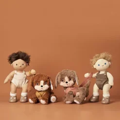 Olli Ella Knuffelhond Dinkum Dog - Honey -Kinderspeelgoed olli ella knuffelhond dinkum dog honey 4