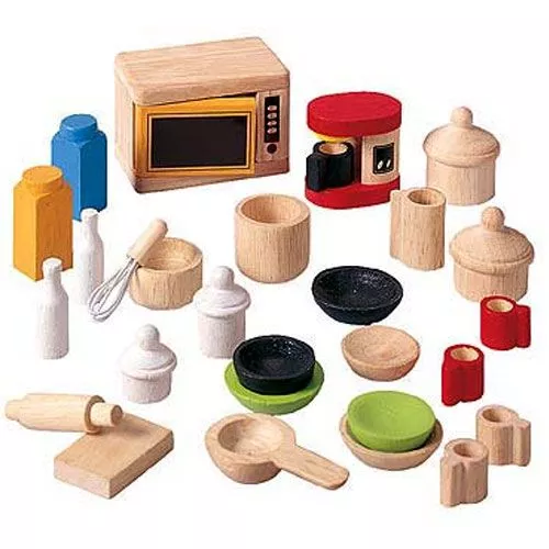 Plan Toys Poppenhuisset Servies En Keukenapparaten 3 Plan Toys Poppenhuisset Servies En Keukenapparaten