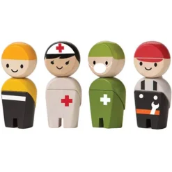 Plan Toys Poppenhuispoppen Reddingsploeg 4 St - 6 Cm