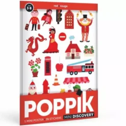 Poppik Stickerposter De Stad Rood - Mini