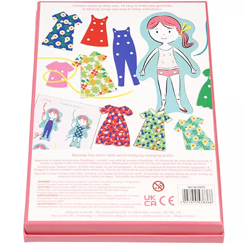 Rex London Rijgkaarten Aankleedpop 8 Rex London Rijgkaarten Aankleedpop - Afbeelding 6