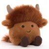 Jellycat Knuffelkoe Amuseabean Highland Cow - 10 Cm -Kinderspeelgoed schotse hooglander
