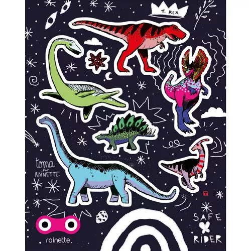 Rainette Reflecterende Stickers - Dinosaurussen 4 Rainette Reflecterende Stickers - Dinosaurussen - Afbeelding 2