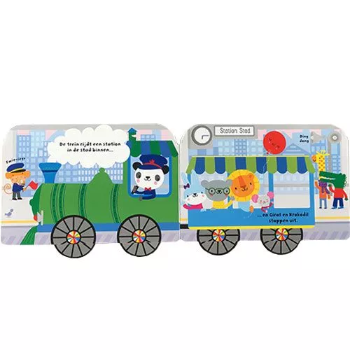 Uitgeverij Usborne Kartonboekje Baby's Allereerste Treinboek 4 Uitgeverij Usborne Kartonboekje Baby's Allereerste Treinboek - Afbeelding 2