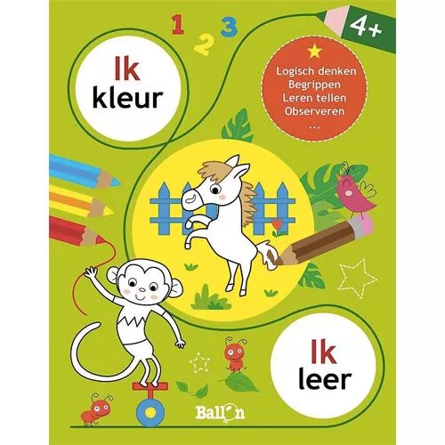 Uitgeverij Ballon Kleurboek Ik Kleur, Ik Leer - Groen
