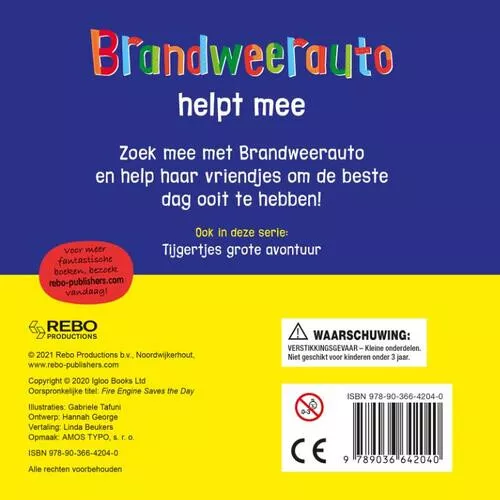 Uitgeverij Rebo Voelboekje Brandweerauto Helpt Mee 4 Uitgeverij Rebo Voelboekje Brandweerauto Helpt Mee - Afbeelding 2